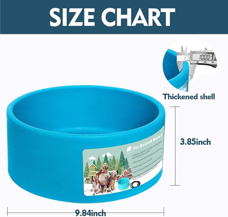 Outdoor Heated Pet Bowl for Dogs and Cats (98 OZ)