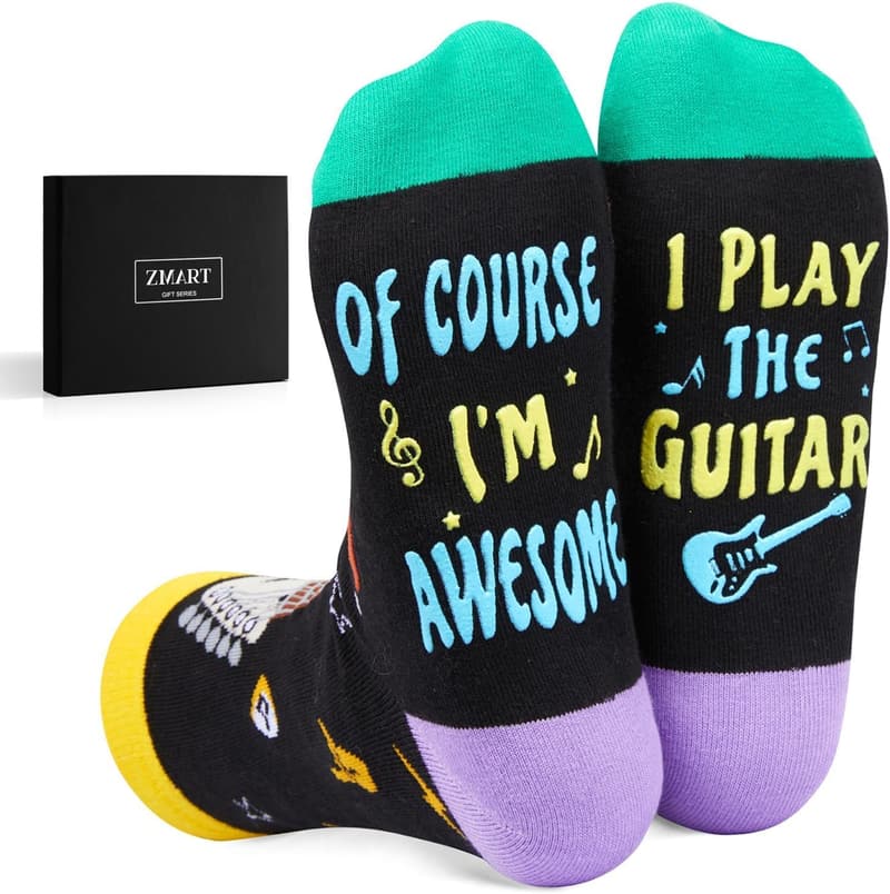 Music-Themed Socks for Friends - Guitar, Piano, Saxophone, Drums
