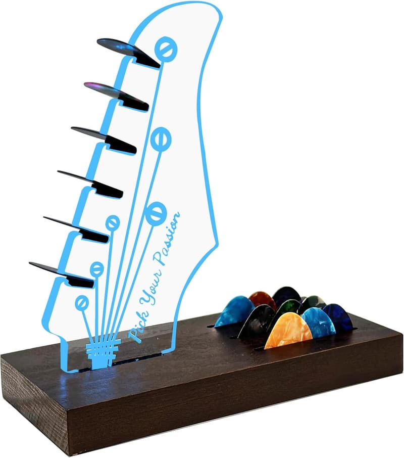 Wooden Guitar Pick Holder - Stylish Storage for Music Lovers
