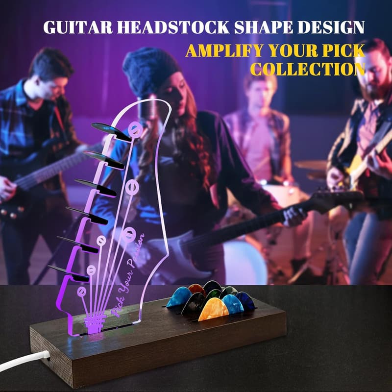 Wooden Guitar Pick Holder - Stylish Storage for Music Lovers