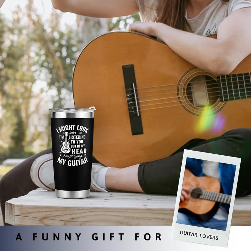 Guitar Lover's 20 Oz Stainless Steel Tumbler
