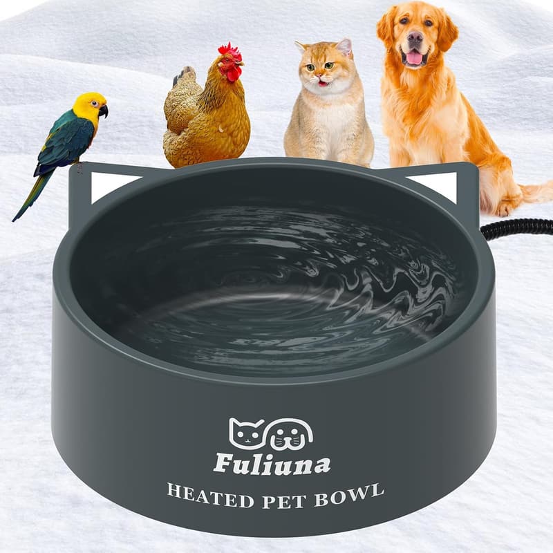 Outdoor Heated Pet Bowl - 0.85 Gal with Chew-Resistant Cord