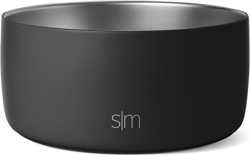 Insulated Stainless Steel Pet Water Bowl - Midnight Black
