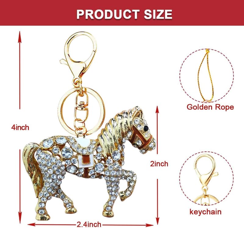 Horse Ornament 2025 with Rhinestones for Christmas Tree