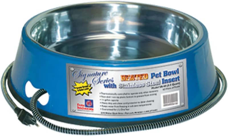 Heated Electric Pet Water Bowl with Stainless Steel Insert