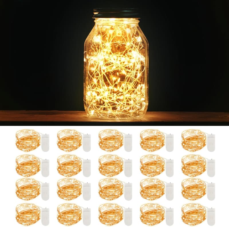 20 Pack Battery-Operated Fairy String Lights - Warm White