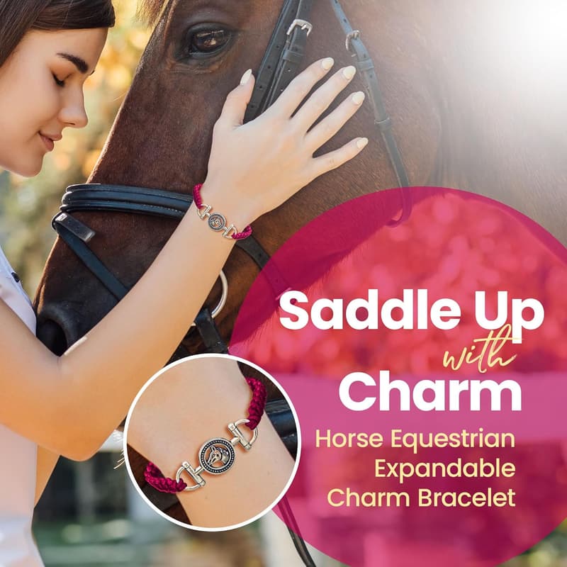 Equestrian Charm Bracelet for Horse Lovers - Adjustable Friendship Jewelry