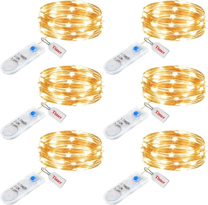 7ft Battery Operated Fairy Lights with Timer - 20 LED for Weddings