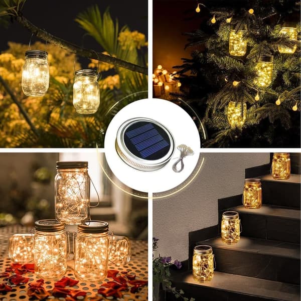 30 LED Solar Fairy Lights for Garden and Party Decorations (12 Pack)
