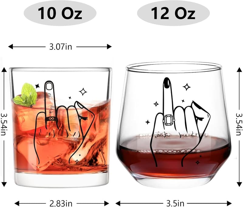 Wedding Gift – Mr. & Mrs. Wine and Whisky Glasses Set