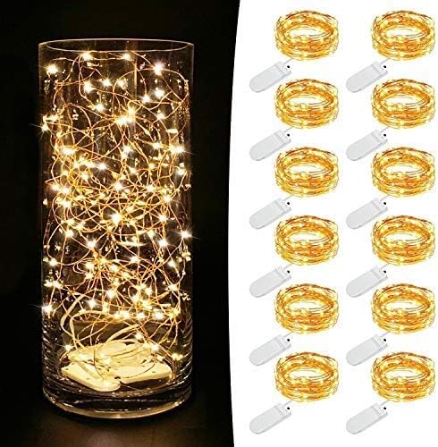12 Pack Battery Operated 7.2ft Fairy Lights for Wedding Decor