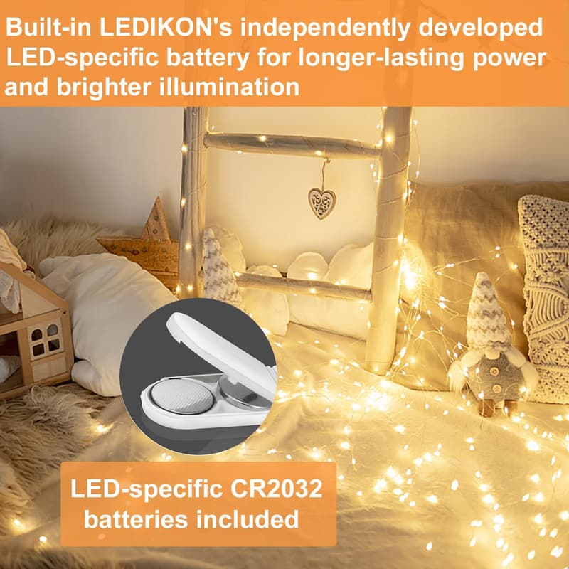 30 LED Battery Operated Fairy Lights - Silver Wire Warm White for Weddings and Parties