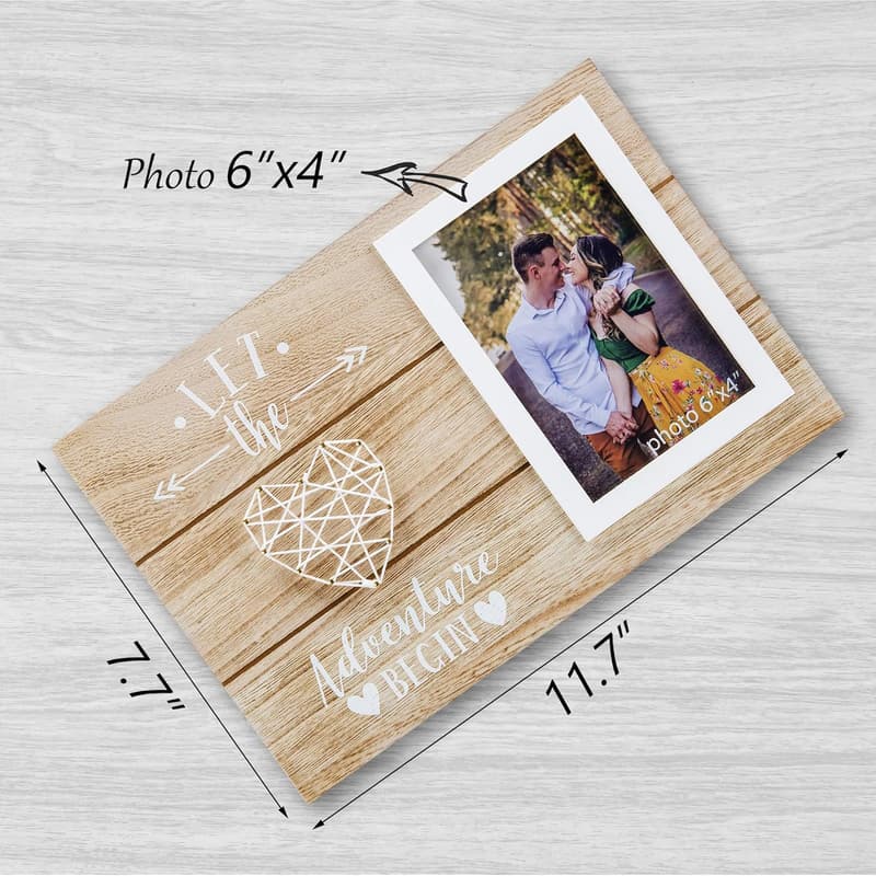 Engagement Photo Frame Gift for Couples - 4x6 Inches