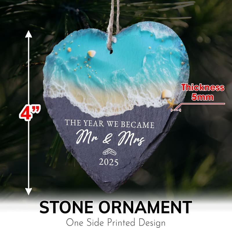 First Christmas Married Ornament 2025 for Couples