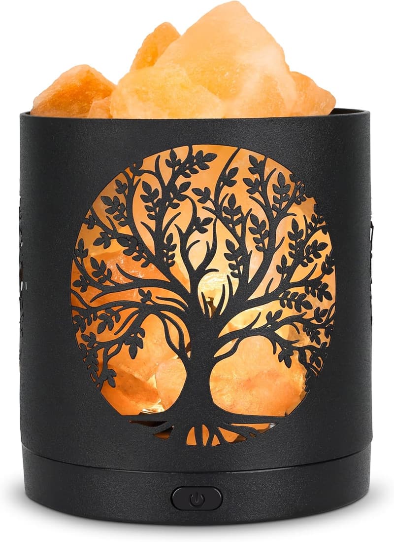 Himalayan Salt Lamp Night Light with LED Bulbs and USB Power