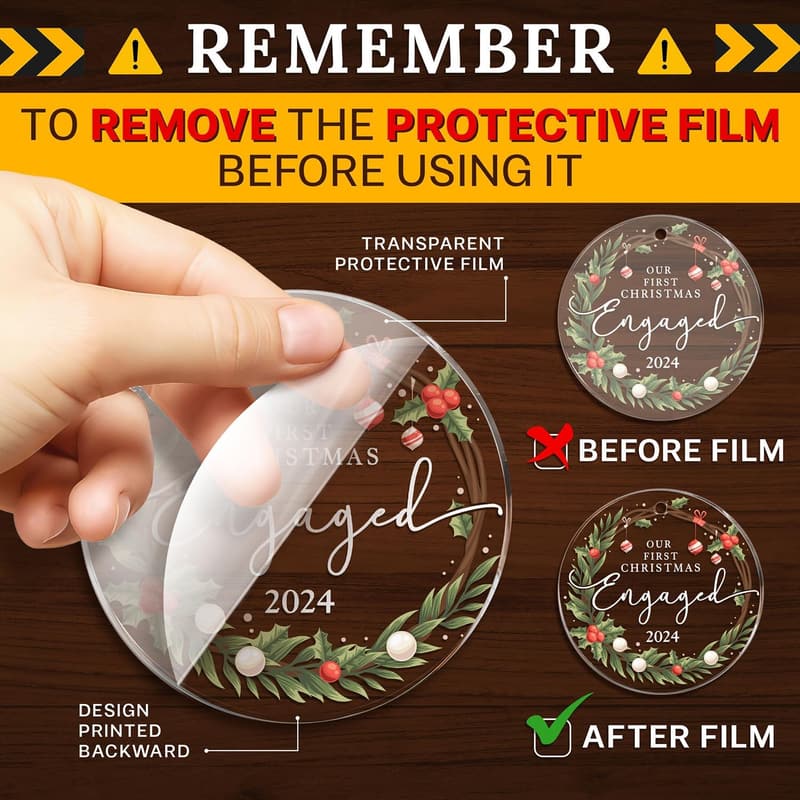 Engagement Ornament for Couples – First Christmas Keepsake