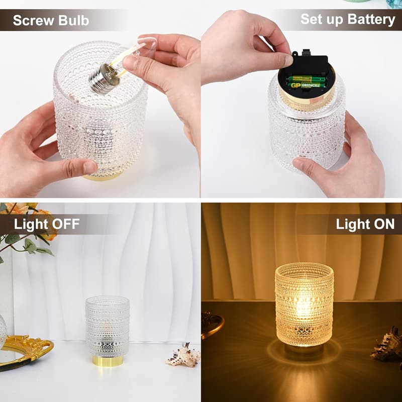 Pearl Design Cordless LED Lamp with Auto-Off Timer