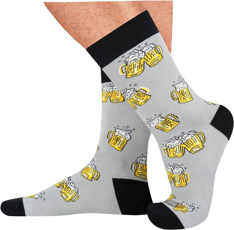 Novelty Socks for Men – Beer & Whiskey Drink Lovers Gift
