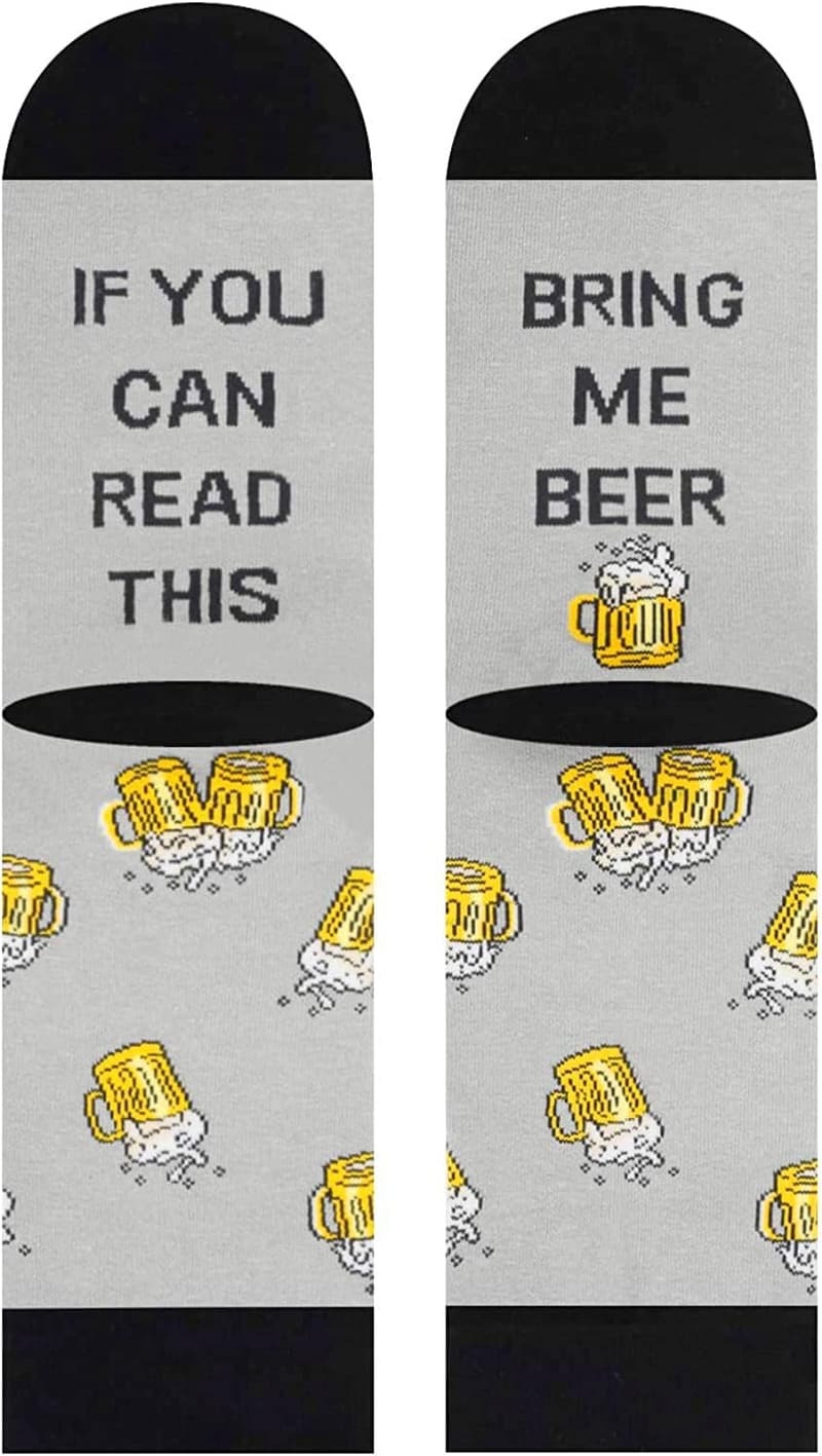 Novelty Socks for Men – Beer & Whiskey Drink Lovers Gift