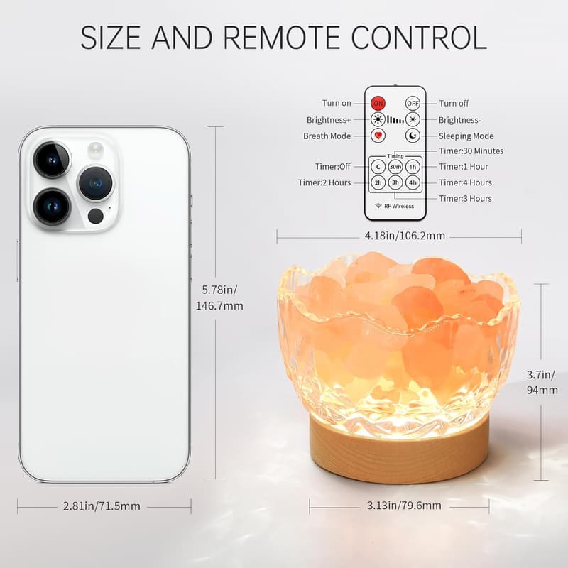 Himalayan Salt Lamp with Adjustable Light Intensity - USB Powered