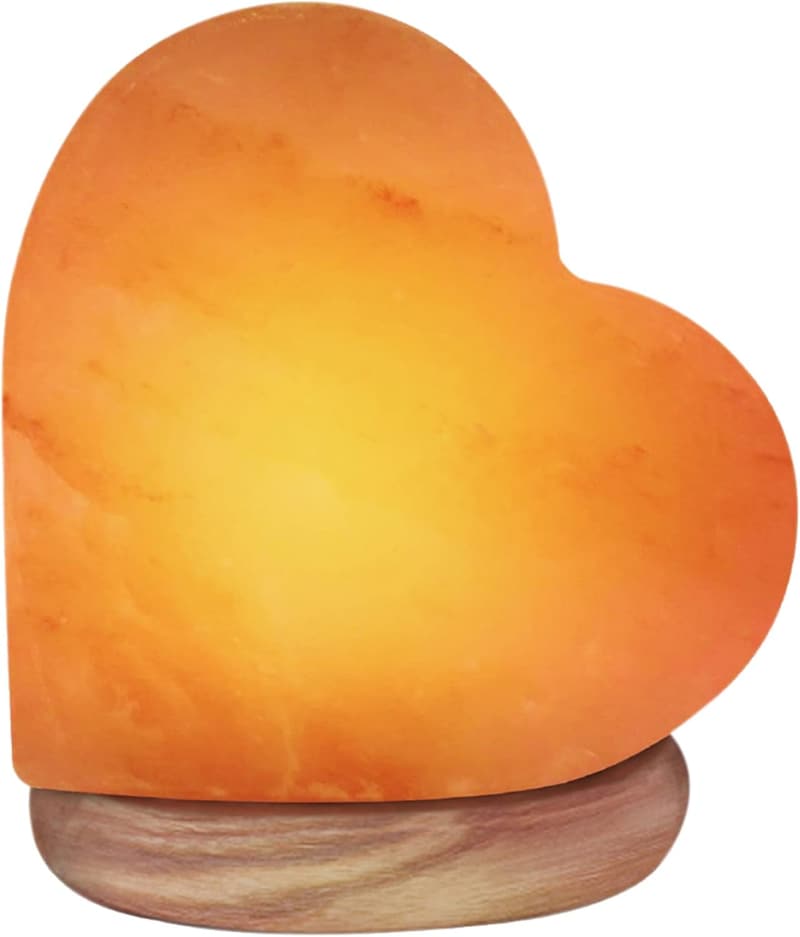 Multicolor Heart Salt Lamp – USB Night Light for Home Decor