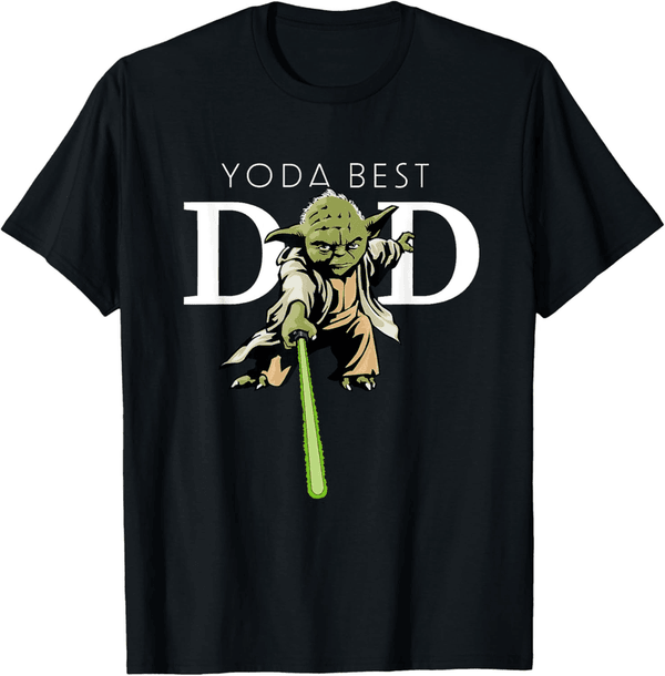 Father's Day Yoda Lightsaber T-Shirt for Dad