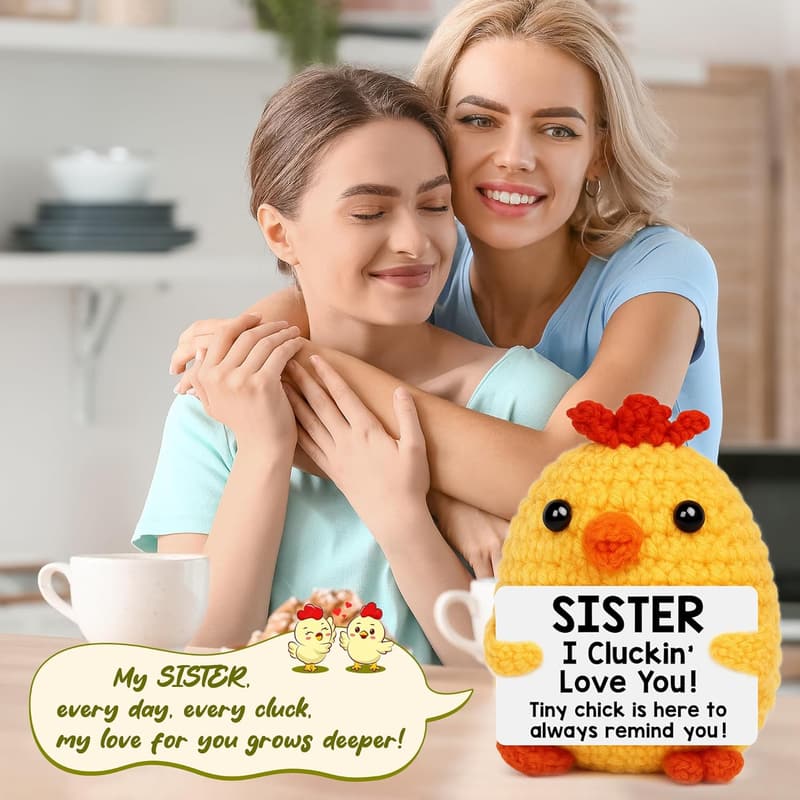 Birthday Gift for Sister - Handmade Crochet Chicken