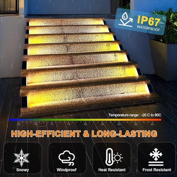 Outdoor Waterproof Solar Step Lights – 6 Pack for Yard & Pathways