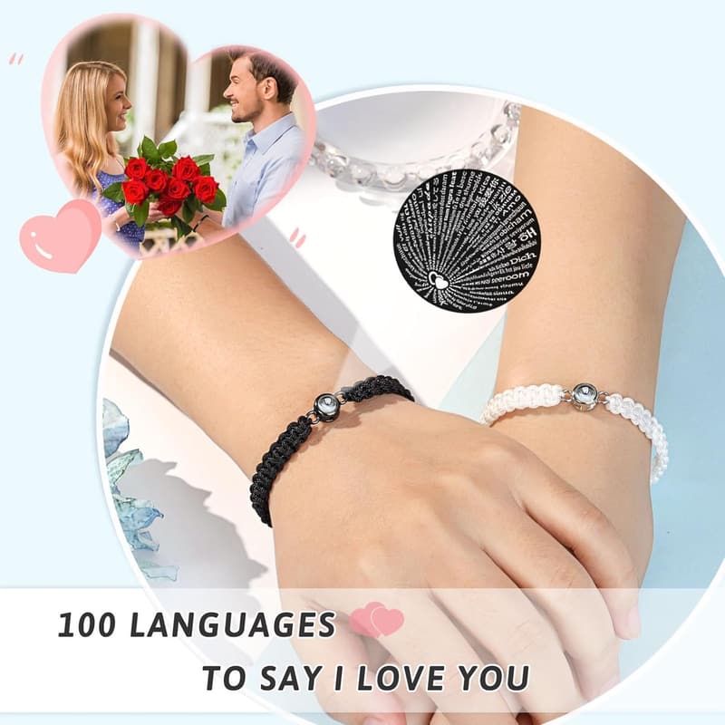 I Love You 100 Languages Bracelet for Couples - Anniversary Gift