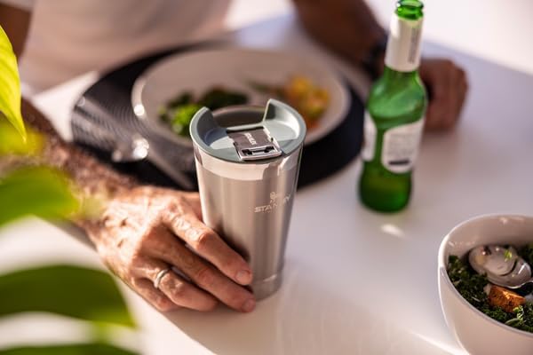 Insulated Stainless Steel Beer Pint with Lid & Opener - 16 oz