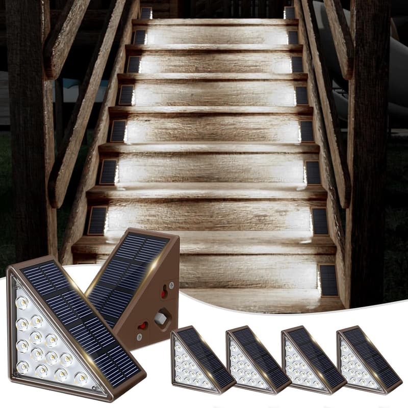 Waterproof Solar Step Lights - 6-Pack for Outdoors