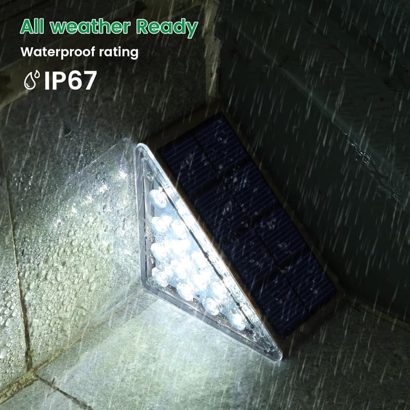 Waterproof Solar Step Lights - 6-Pack for Outdoors