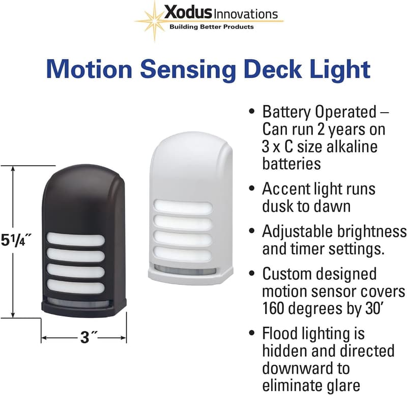 Battery Operated Motion Activated LED Deck Lights - 2 Pack