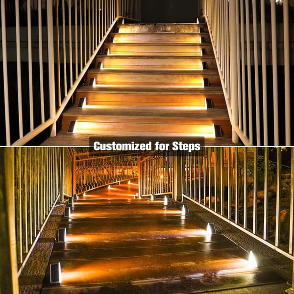 Outdoor Solar Stair Lights - 6 Pack, Waterproof LED Decor