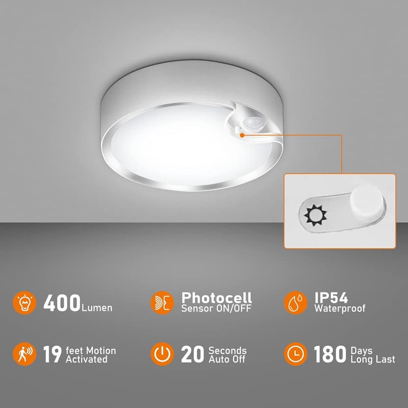 Battery Operated Motion Sensor Ceiling Light - 400LM