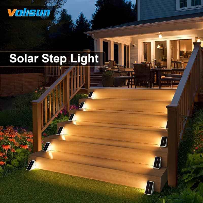 16-Pack Waterproof Solar LED Step Lights for Outdoor Use