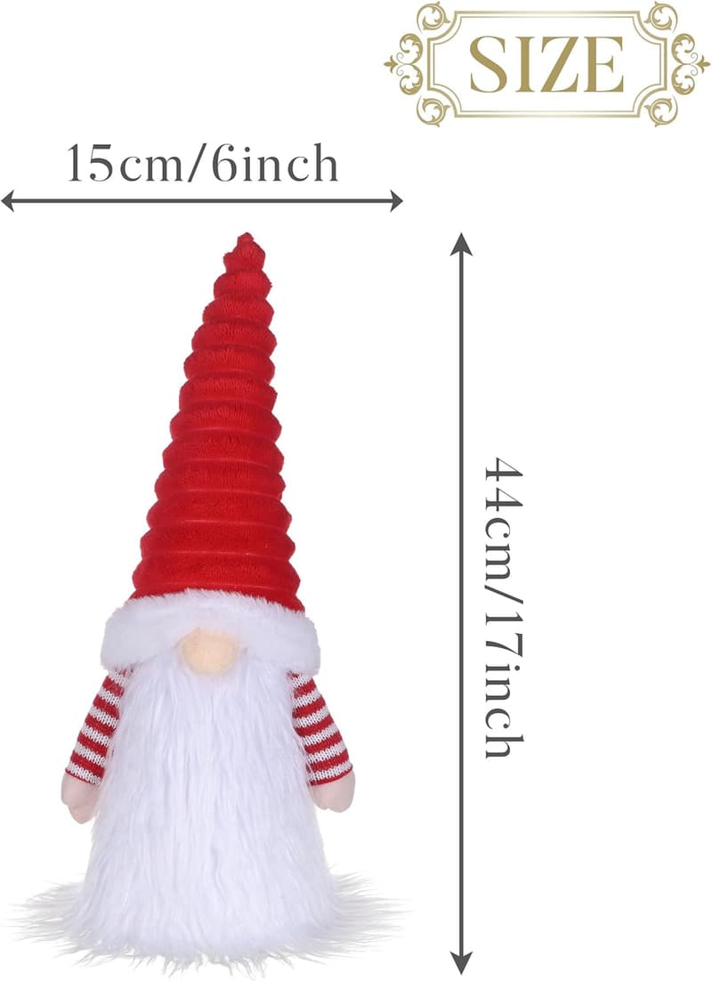 Lighted Gnome Christmas Tree Topper with Timer - 16.5