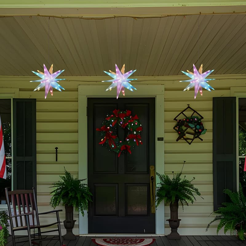 Lighted Moravian Star Tree Topper with Remote Control - 15.7 Inch