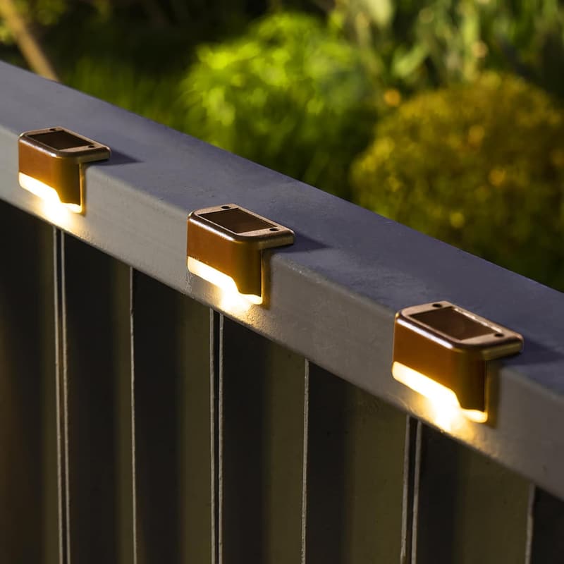 16-Pack Solar Deck & Step Lights - Waterproof Outdoor LED