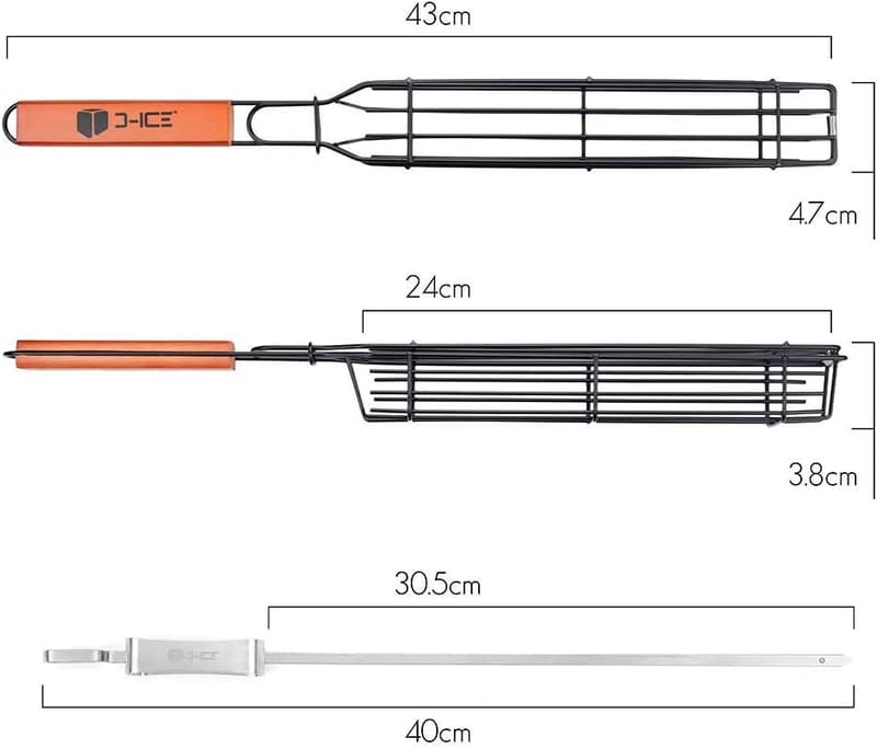 Grilling Set: Stainless Steel Kebab Baskets & BBQ Skewers