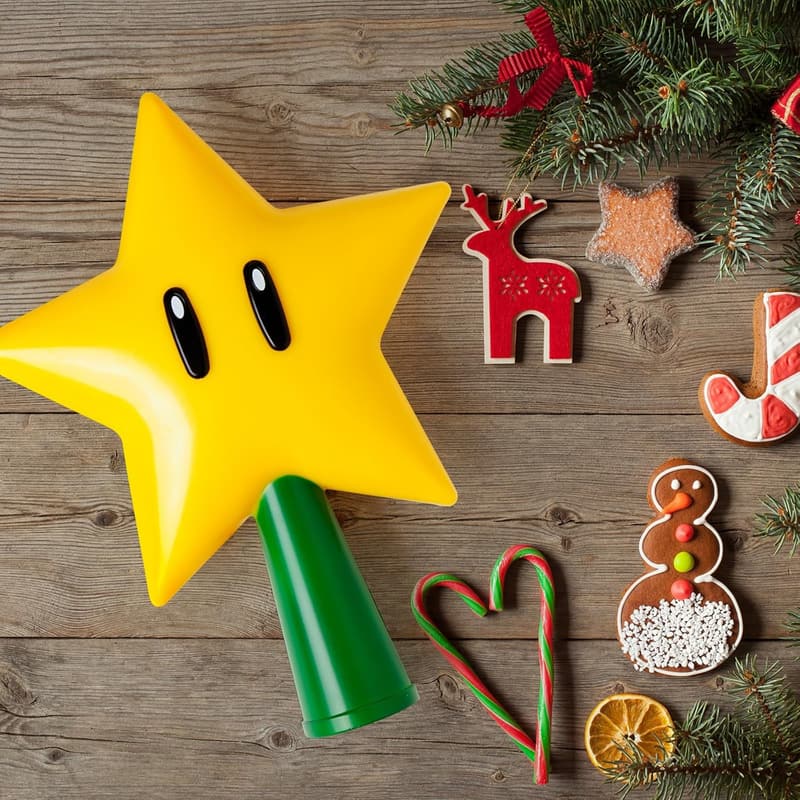 LED Mario Star Christmas Tree Topper - Light Up Decoration