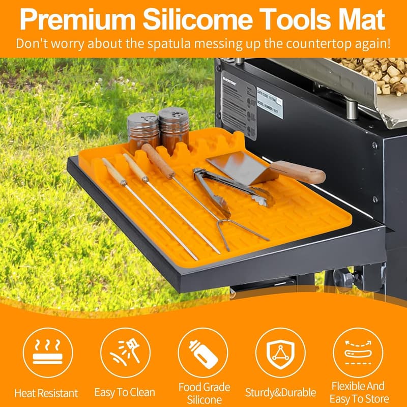 Large Silicone Griddle Mat with Drip Pad for Outdoor Grilling