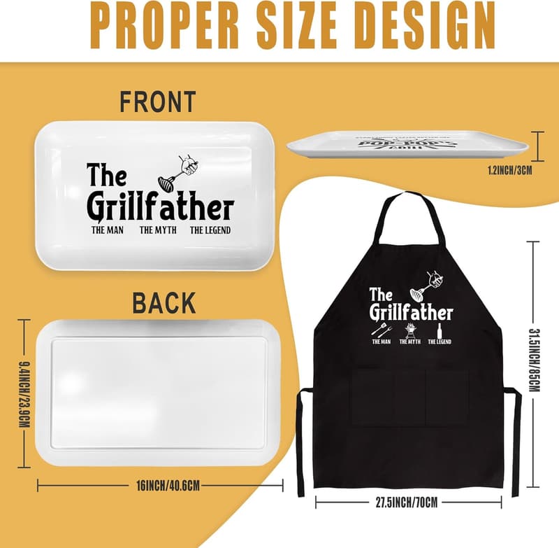 Grillfather Serving Tray: Father's Day Gift for Dad