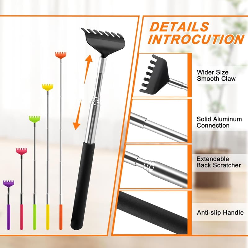 Fathers Day 6-Pack Back Scratcher Gift Set, Extendable Massager