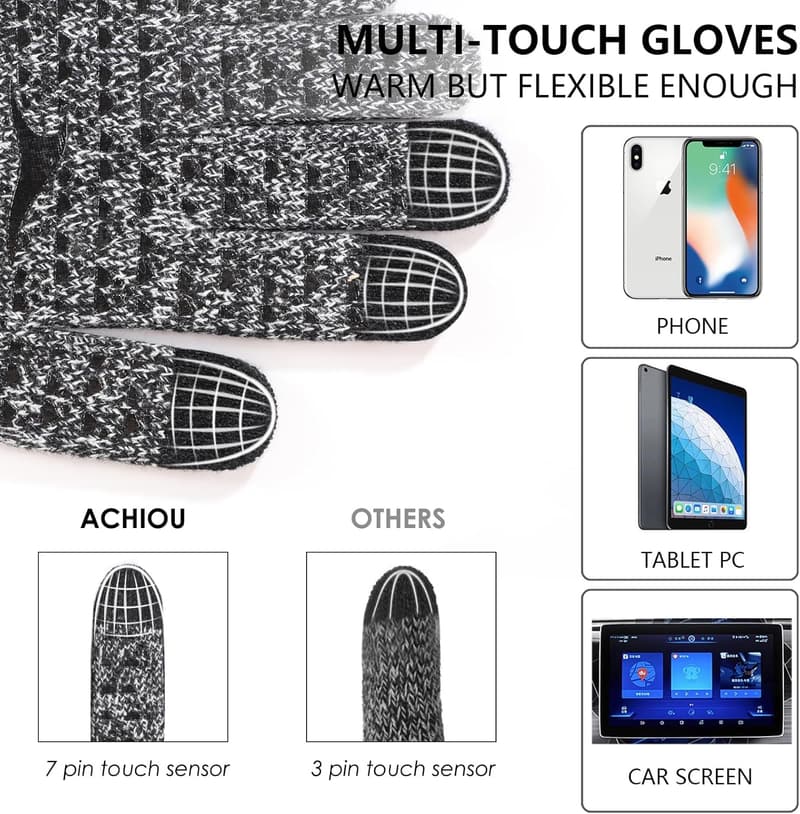Upgraded Touchscreen Winter Gloves for Men and Women
