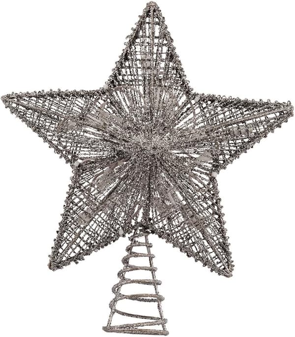10-Inch Silver Star Treetop with 20 Mini UL Lights