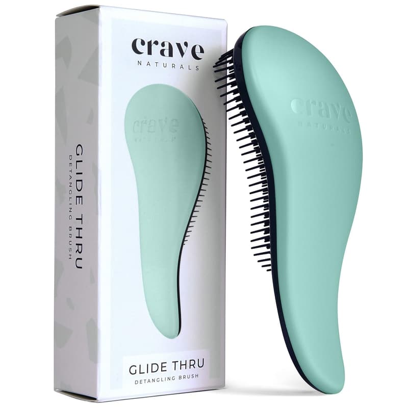 Detangling Brush for Curly & Straight Hair - Travel-Friendly Turquoise