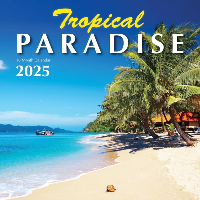 2025 Tropical Paradise Wall Calendar - Beach Photography Gift