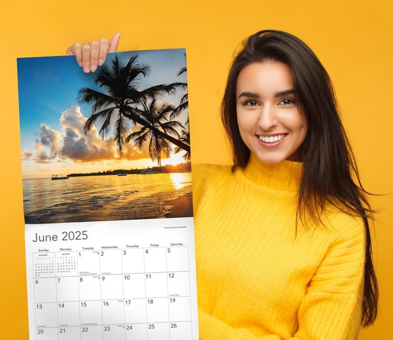 2025 Tropical Paradise Wall Calendar - Beach Photography Gift