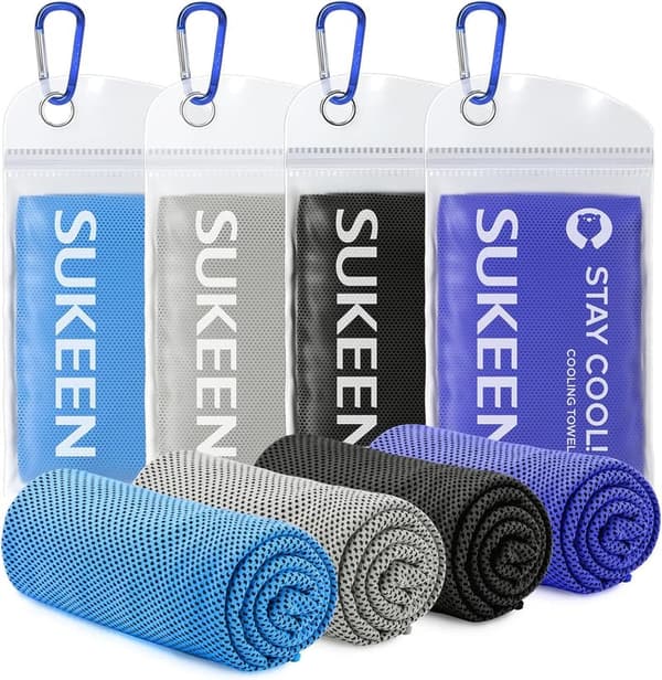 Cooling Towels 4-Pack – Soft Microfiber for Sports & Fitness